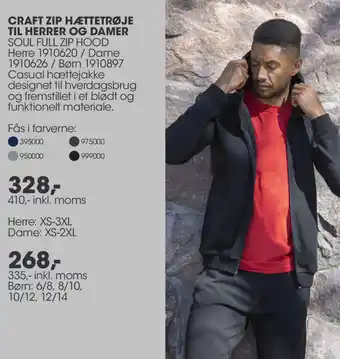 Sportigan Craft Zip Hættetrøje Til Herrer Og Damer 335 Inkl.Moms tilbud