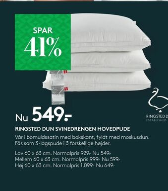 SengeSpecialisten Ringsted dun svinedrengen hovedpude tilbud