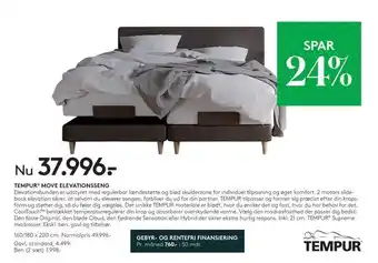 SengeSpecialisten Tempur® move elevationsseng gebyr- og rentefri finansiering tilbud