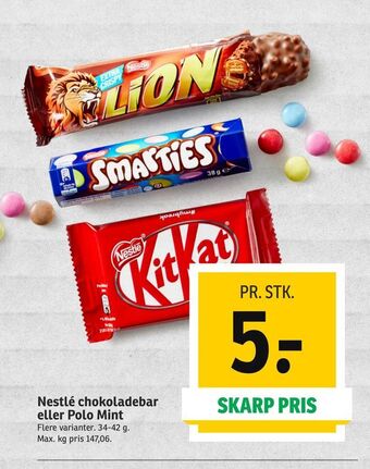 SPAR Nestlé chokoladebar eller Polo Mint tilbud