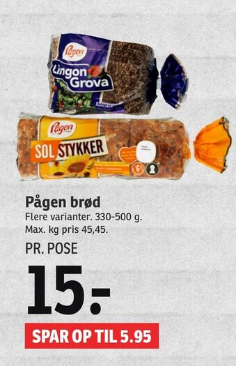 SPAR Pågen brød tilbud