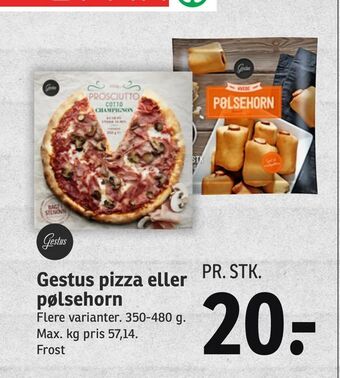 SPAR Gestus pizza eller pølsehorn tilbud
