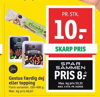 SPAR Gestus færdig dej eller topping tilbud