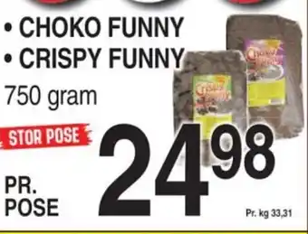 ABC Lavpris CHOKO FUNNY CRISPY FUNNY tilbud