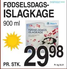 ABC Lavpris FØDSELSDAGS- ISLAGKAGE tilbud