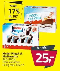 Fleggaard Kinder Pingui el. Mælkesnitte tilbud