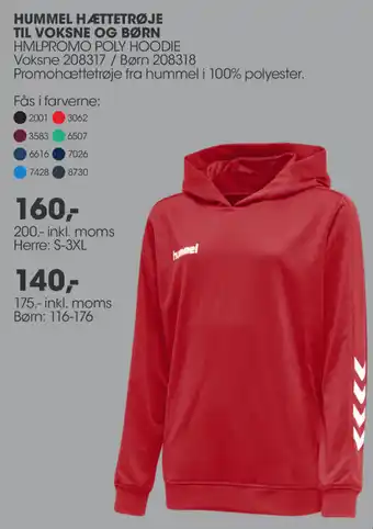 Sportigan Hummel Hættetrøje Til Voksne Og Børn 175-Inkl,Moms tilbud