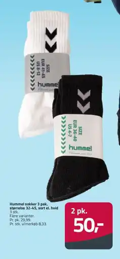 Hummel sokker 3 pak, størrelse 32-45, sort el. hvid