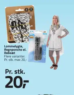 Lommelygte, Regnponcho el. Rebsæt