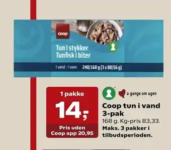 SuperBrugsen Coop tun i vand tilbud