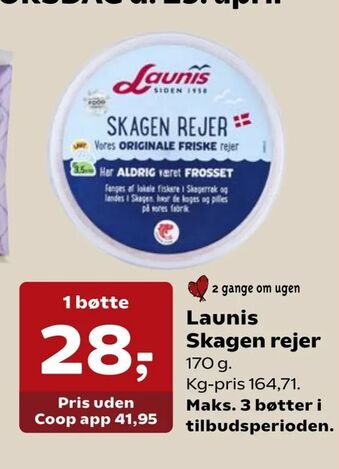 SuperBrugsen Launis Skagen rejer tilbud