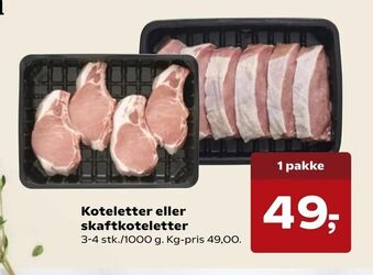 SuperBrugsen Koteletter eller skaftkoteletter tilbud