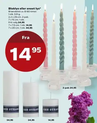 SuperBrugsen Bloklys eller snoet lys tilbud