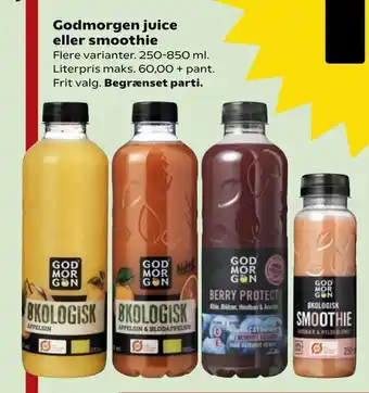 SuperBrugsen Godmorgen juice eller smoothie tilbud