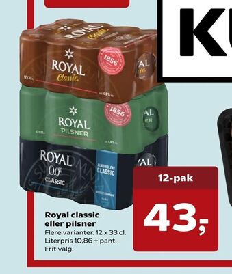 SuperBrugsen Royal classic eller pilsner tilbud