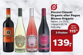 SuperBrugsen Piccini Chianti Organic eller Pagus Bisano Organic tilbud