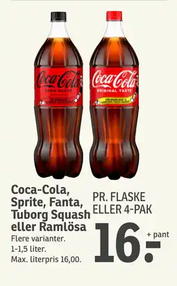 SPAR Coca-Cola, Sprite, Fanta, Tuborg Squash eller Ramlösa tilbud