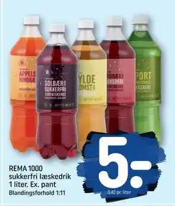 REMA 1000 REMA 1000 sukkerfri læskedrik 1 liter tilbud