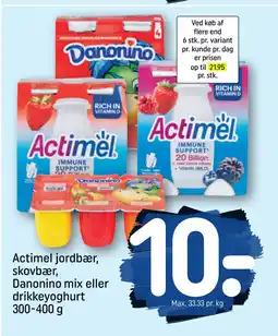 REMA 1000 Actimel jordbær, skovbær, Danonino mix eller drikkeyoghurt 300-400 g tilbud
