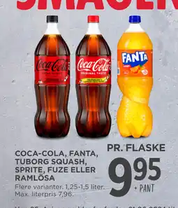 MENY COCA-COLA, FANTA, TUBORG SQUASH, SPRITE, FUZE ELLER RAMLÖSA tilbud