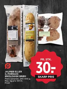 MENY JALM&B ELLER IL FORNAIO ØKOLOGISK BRØD tilbud