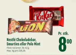Min Købmand Nestlé Chokoladebar, Smarties eller Polo Mint tilbud