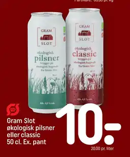 REMA 1000 Gram Slot økologisk pilsner eller classic 50 cl tilbud