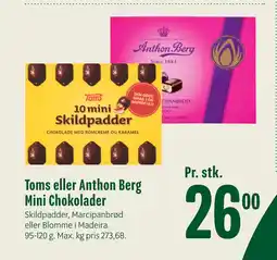 Min Købmand Toms eller Anthon Berg Mini Chokolader tilbud