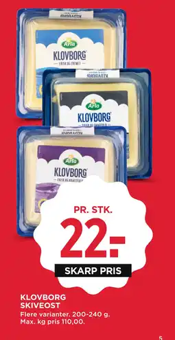 MENY KLOVBORG SKIVEOST tilbud