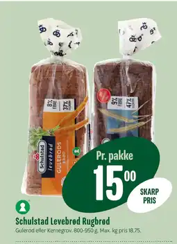 Min Købmand Schulstad Levebrød Rugbrød tilbud