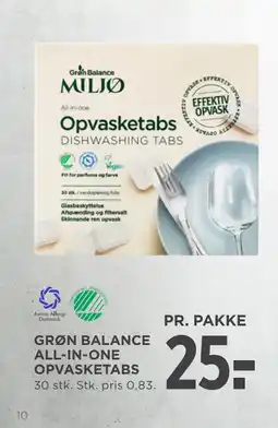 MENY GRØN BALANCE ALL-IN-ONE OPVASKETABS tilbud