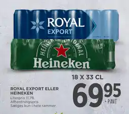 MENY ROYAL EXPORT ELLER HEINEKEN tilbud
