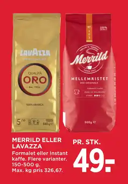MENY MERRILD ELLER LAVAZZA tilbud