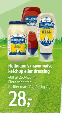 Føtex Hellmann’s mayonnaise, ketchup eller dressing tilbud