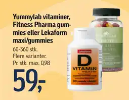 Føtex Yummylab vitaminer, Fitness Pharma gummies eller Lekaform maxi/gummies tilbud