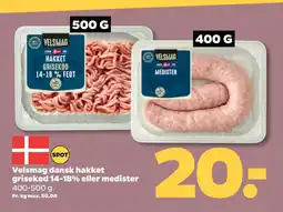 Netto Velsmag dansk hakket grisekød 14-18% eller medister tilbud