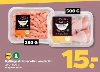 Netto Kyllingestrimler eller -underlår tilbud