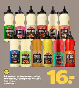 Netto Bähncke dressing, mayonnaise, remoulade, sennep eller ketchup tilbud