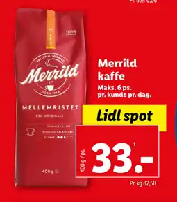 Lidl Merrild kaffe tilbud