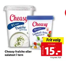 Lidl Cheasy fraiche eller salatost i tern tilbud