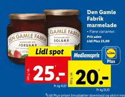 Lidl Den Gamle Fabrik marmelade tilbud