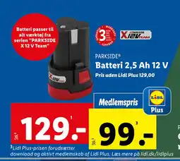 Lidl Batteri 2,5 Ah 12 V tilbud