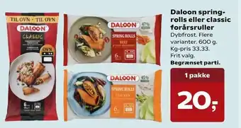 SuperBrugsen Daloon spring rolls eller classic forårsruller tilbud