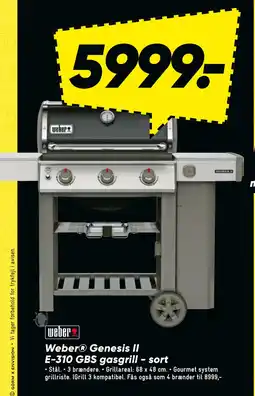 Bilka Weber Genesis II E-310 GBS gasgrill - sort tilbud