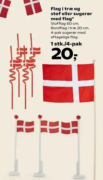 SuperBrugsen Flag i træ og stof eller sugerør med flag tilbud
