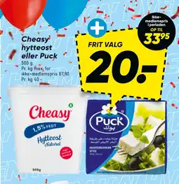 Bilka Cheasy hytteost eller Puck tilbud