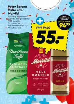 Bilka Peter Larsen Kaffe eller Merrild tilbud