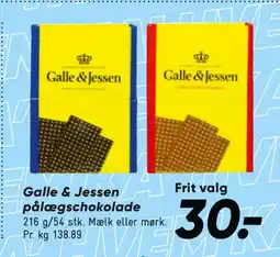 Bilka Galle & Jessen pålægschokolade tilbud