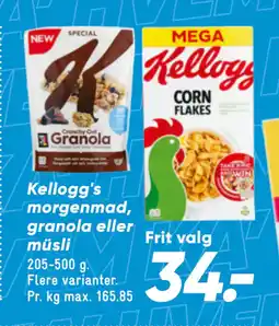 Bilka Kellogg's morgenmad, granola eller müsli tilbud