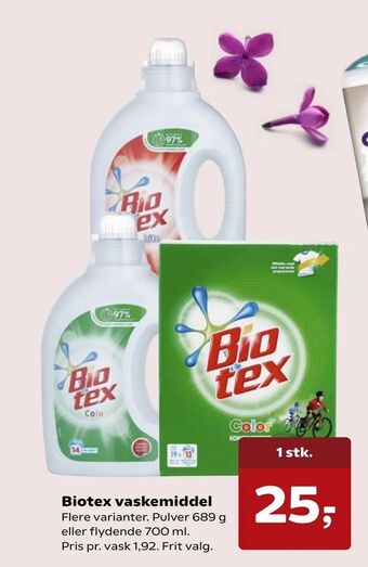 SuperBrugsen Biotex vaskemiddel tilbud